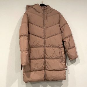 A New Day Puffy Brown Hooded Jacket S